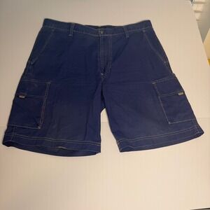 Dockers Mens Blue Relaxed Fit Cotton Cargo Shorts 306029422 Size 36